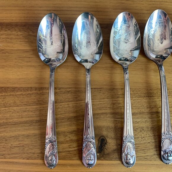 Set of 6 Vintage Wm. Rogers Silver Plate Presidential Founding Fathers S… - Picture 3 of 5